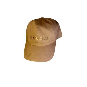 Vintage Coach Khaki Baseball Hat – Minimal Logo – Y2K Dad Cap
